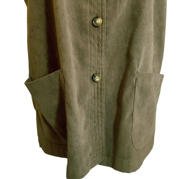 Orvis Button-Up Long Vest Womens Size L Brown Pockets Outdoors Waist Coat V Neck - Picture 6 of 7